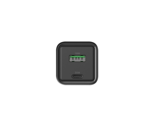 CoolBox CARGADOR GAN 35W USB-A/USB-C PARED NEGRO