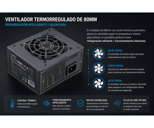 CoolBox FUENTE DE ALIMENTACION SFX BLACK550 GR-S 550W NEGRA