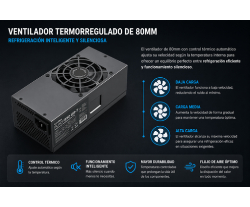 CoolBox FUENTE DE ALIMENTACION TFX BLACK550 GR-T 550W NEGRA