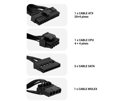 CoolBox FUENTE DE ALIMENTACION TFX BLACK550 GR-T 550W NEGRA
