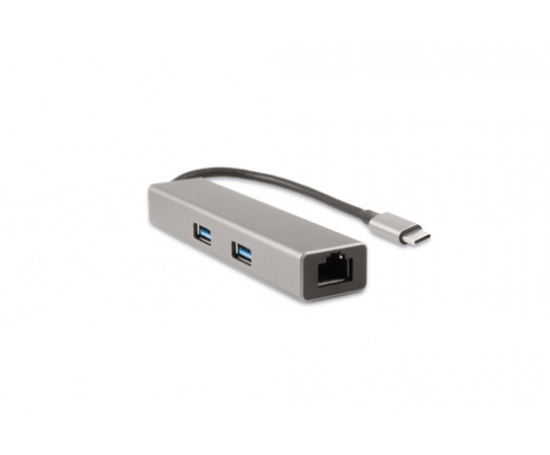 CoolBox Hub miniDOCK4 USB-C USB 3.2 Gen 1 (3.1 Gen 1) Type-C 5000 Mbit/s Acero