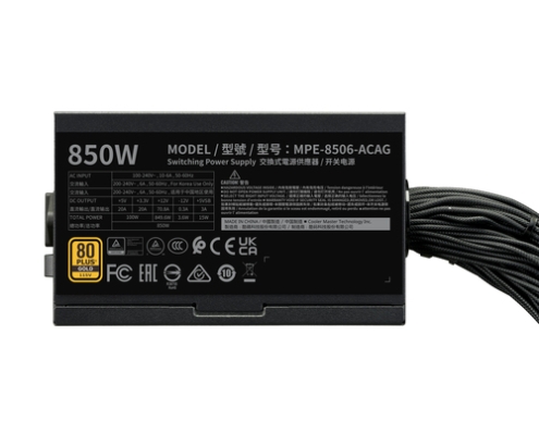 Cooler Master MWE GOLD 850 V3 unidad de fuente de alimentación 850 W 24-pin ATX ATX Negro