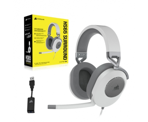 Corsair HS65 SURROUND Auriculares Alámbrico De mano Juego Blanco