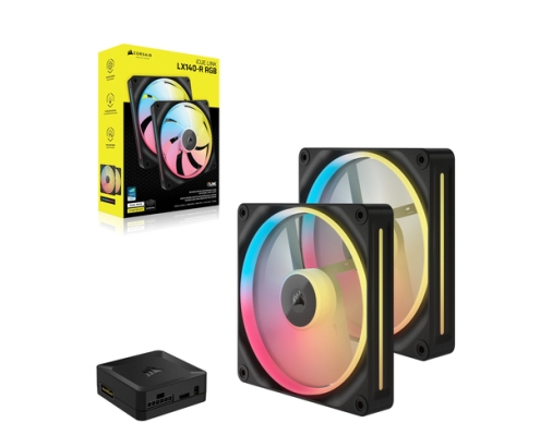 Corsair iCUE LINK LX140-R RGB Carcasa del ordenador Ventilador 14 cm Negro 2 pieza(s)