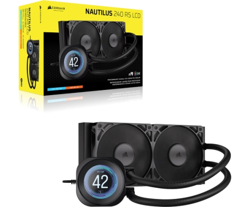 Corsair Nautilus 240 RS LCD Procesador Sistema de refrigeración líquida todo en uno 12 cm Negro 1 pieza(s)