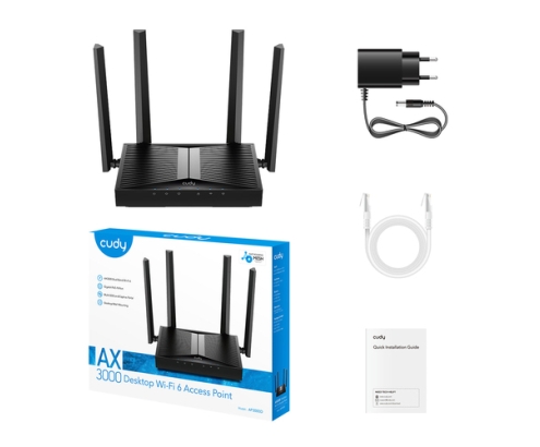Cudy AP3000D punto de acceso inalámbrico 2402 Mbit/s Negro