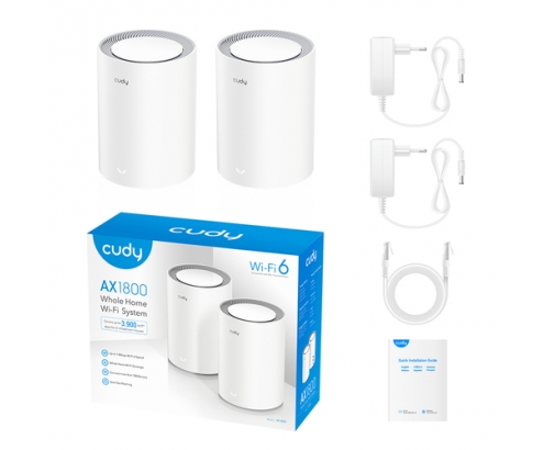 Cudy AX1800 Doble banda (2,4 GHz / 5 GHz) Wi-Fi 6 (802.11ax) Blanco 1 Interno