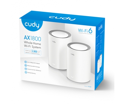 Cudy AX1800 Doble banda (2,4 GHz / 5 GHz) Wi-Fi 6 (802.11ax) Blanco 1 Interno