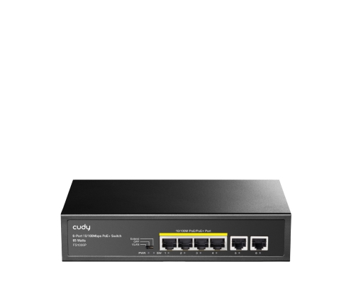 Cudy FS1006P switch Fast Ethernet (10/100) Energía sobre Ethernet (PoE) Negro
