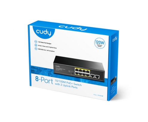 Cudy FS1010P switch Fast Ethernet (10/100) EnergÍ­a sobre Ethernet (PoE) Negro