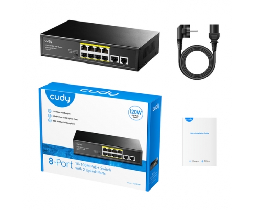 Cudy FS1010P switch Fast Ethernet (10/100) EnergÍ­a sobre Ethernet (PoE) Negro