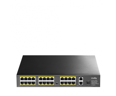 Cudy FS1026PS1 switch No administrado Gigabit Ethernet (10/100/1000) EnergÍ­a sobre Ethernet (PoE) Negro