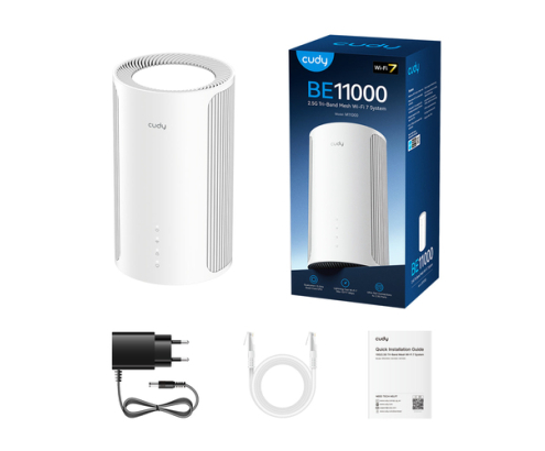 Cudy M11000 Tribanda (2.4 GHz / 5 GHz / 6 GHz) Wi-Fi 7 (802.11be) Blanco 4 Interno