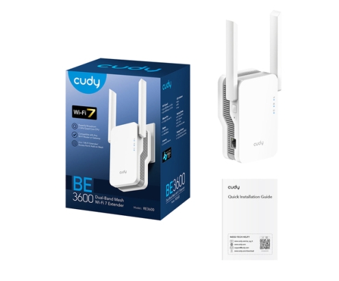 Cudy RE3600 sistema Wi-Fi Mesh (Wi-Fi en malla) Doble banda (2,4 GHz / 5 GHz) Wi-Fi 7 (802.11be) Blanco 1 Externo