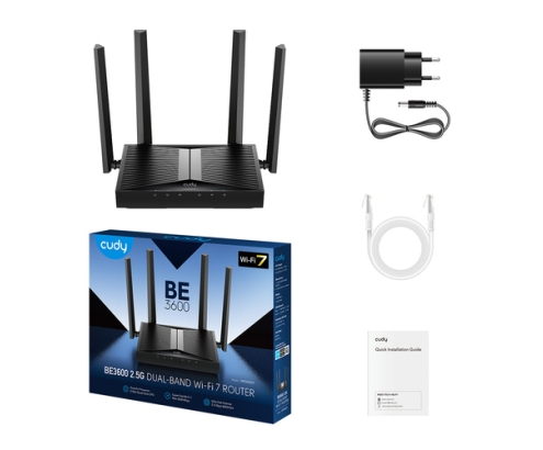 Cudy WR3600H router inalámbrico Gigabit Ethernet Doble banda (2,4 GHz / 5 GHz) Negro