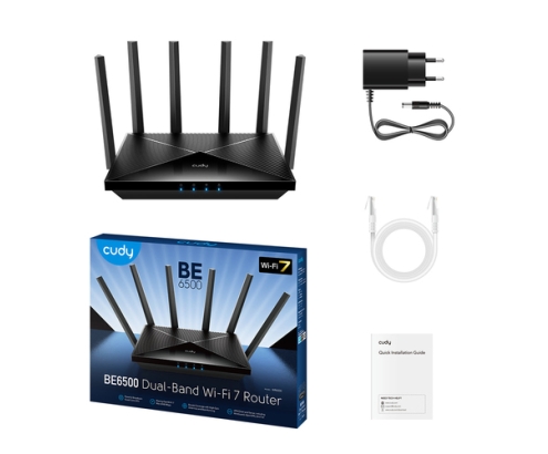 Cudy WR6500 router inalámbrico Gigabit Ethernet Doble banda (2,4 GHz / 5 GHz) Negro