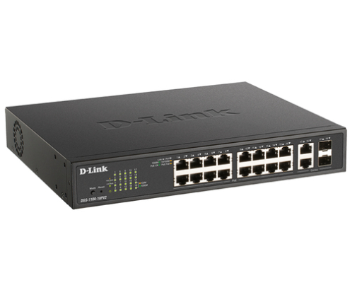 D-Link DGS-1100-18PV2 switch Gestionado L2 Gigabit Ethernet (10/100/1000) Energía sobre Ethernet (PoE) 1U Negro