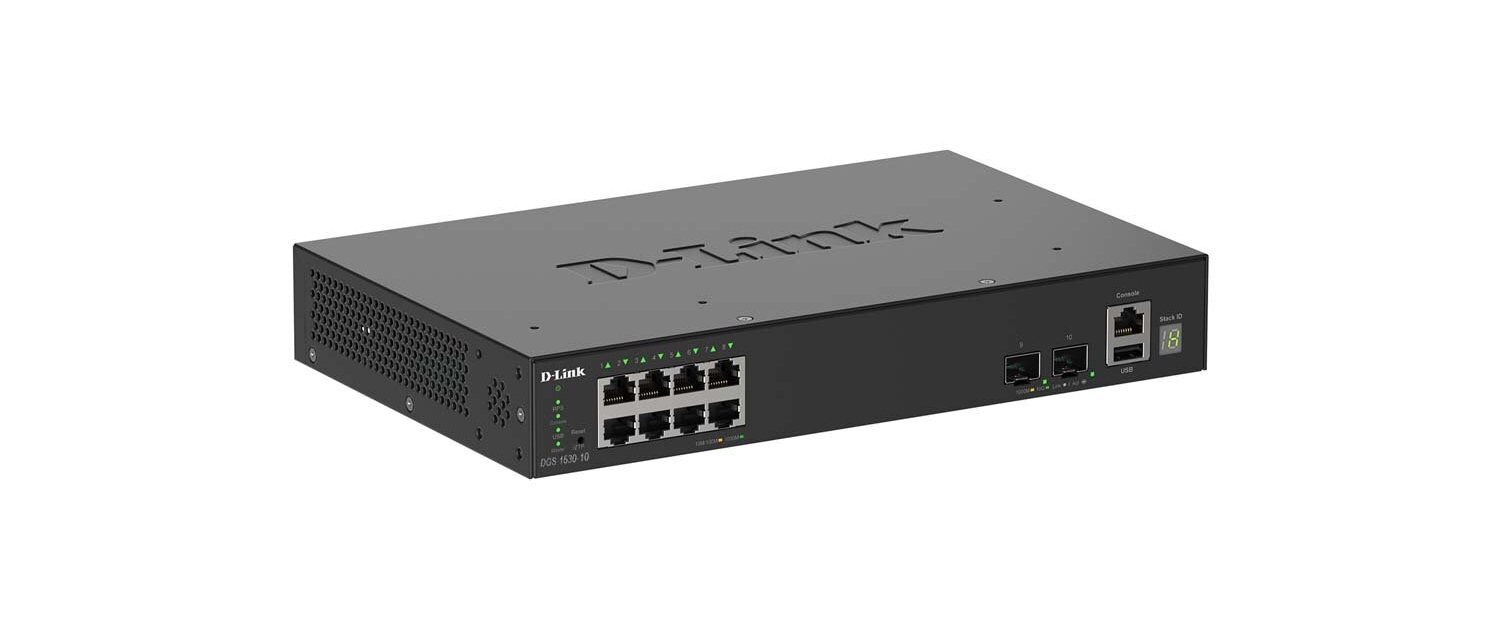 D-Link DGS-1530-10 Gestionado L2 Gigabit Ethernet (10/100/1000) Negro
