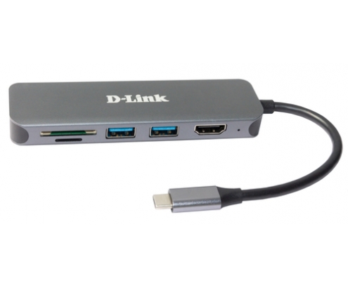 D-Link DUB-2327 base para portátil y replicador de puertos Alámbrico USB Tipo C Gris