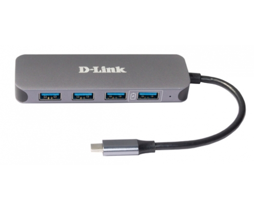 D-Link DUB-2340 hub de interfaz USB Tipo C 5000 Mbit/s Gris