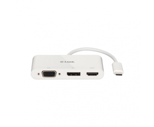 D-link DUB-V310 Base para portátil y replicador de puertos alámbrico USB 3.1 Type-C a Hdmi Vga Displayport Blanco