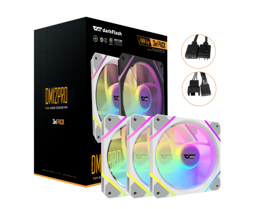 darkFlash DF-DM12 PRO 3IN1-W-ES1 sistema de refrigeración para ordenador Carcasa del ordenador Refrigerador de aire 12 cm Blanco