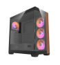 DarkFlash DS900 Black doble cristal templado y frontal madera