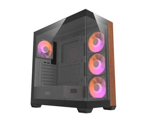 DarkFlash DS900 Black doble cristal templado y frontal madera