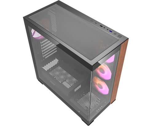 DarkFlash DS900 Black doble cristal templado y frontal madera