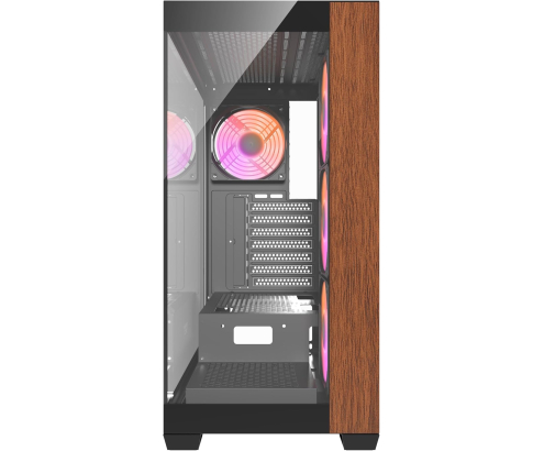DarkFlash DS900 Black doble cristal templado y frontal madera