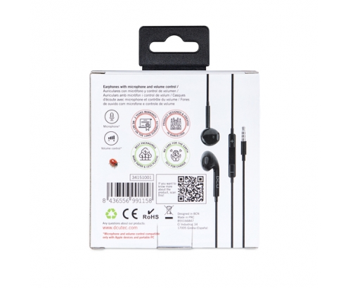 DCU Advance Tecnologic 34151001 auricular y casco Auriculares Alámbrico gancho de oreja Llamadas/Música Negro