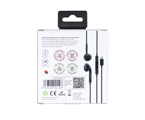 DCU Advance Tecnologic 34151016 auricular y casco Auriculares Alámbrico Dentro de oÍdo Llamadas/Música Negro