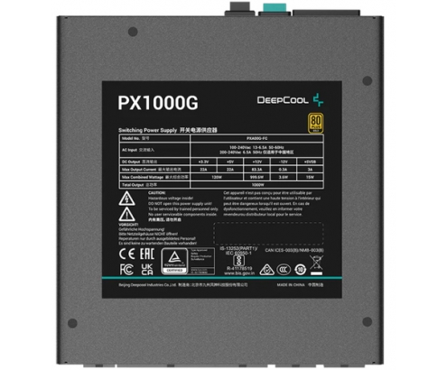 DeepCool PX1000-G 1000W - 80+ Gold ATX 3.0 unidad de fuente de alimentación 20+4 pin ATX Negro