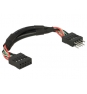 DeLOCK 0.1m 2xUSB2.0 10p cable USB 0,1 m USB 2.0 Negro