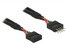 DeLOCK 0.1m 2xUSB2.0 10p cable USB 0,1 m USB 2.0 Negro
