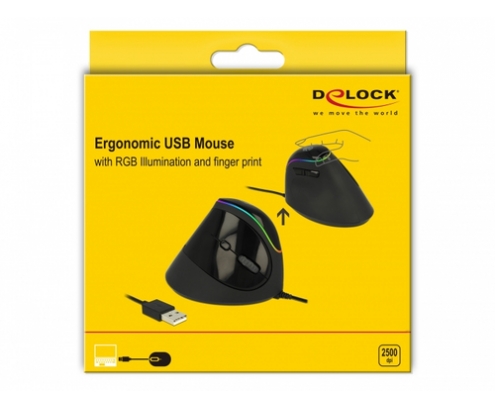 DeLOCK 12597 ratón mano derecha RF inalámbrico 2500 DPI
