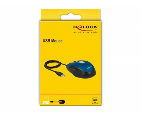 DeLOCK 12621 ratón mano derecha USB tipo A Í“ptico 2000 DPI