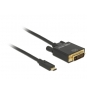 DeLOCK 3m, USB-C/DVI 24+1 Adaptador gráfico USB 3840 x 2160 Pixeles Negro