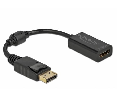 DeLOCK 61011 adaptador de cable de vÍ­deo 0,15 m DisplayPort HDMI Negro