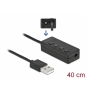 DeLOCK 66731 cable de audio 0,4 m 2 x 3.5mm USB tipo A Negro
