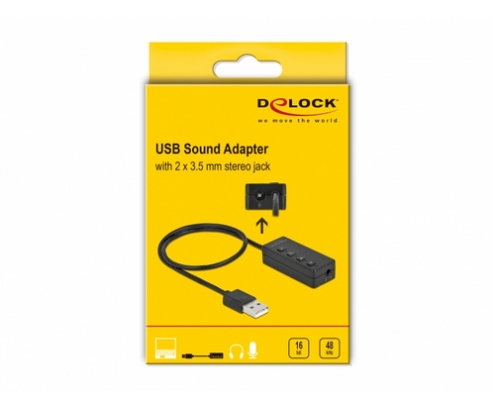 DeLOCK 66731 cable de audio 0,4 m 2 x 3.5mm USB tipo A Negro
