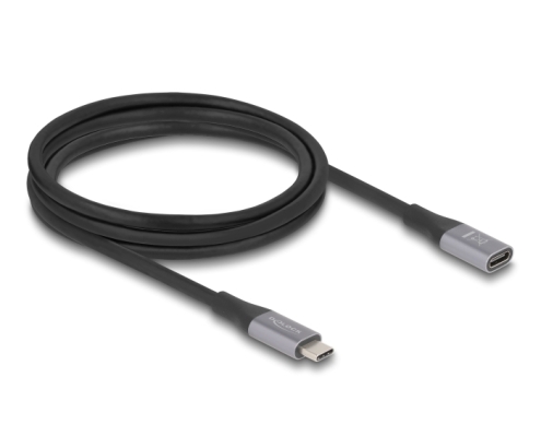 DeLOCK 81202 cable USB USB4 Gen 2x2 2 m USB C Negro, Gris