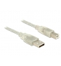 DeLOCK 83895 cable USB 3 m USB 2.0 USB A USB B Transparente