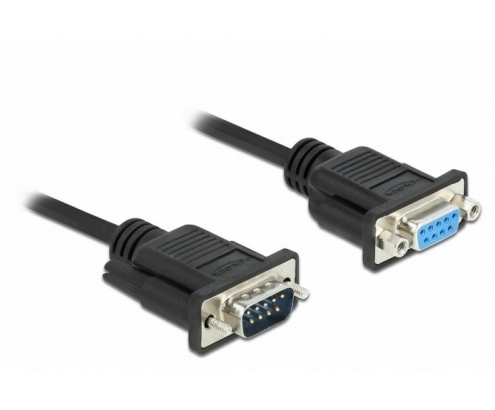 DeLOCK 86578 cable de serie Negro 1 m RS-232 Sub-D9