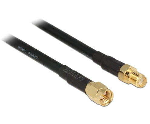 DeLOCK 88930 cable coaxial CFD200 0,9 m SMA Negro