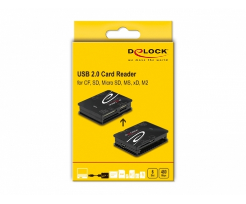 DeLOCK 91007 lector de tarjeta USB 2.0 Negro