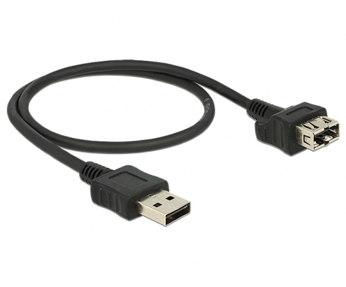 DeLOCK cable USB 2.0, USB A, 0,5 m Negro