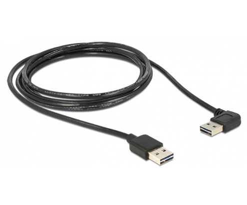DeLOCK cable USB 2.0, USB A m/m 90º 5 m Negro