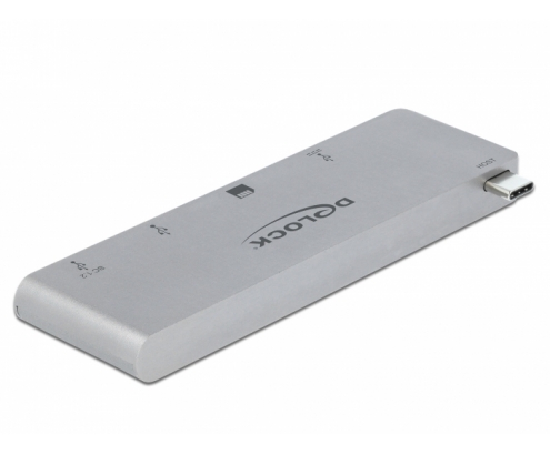 DeLOCK HUB de interfaz USB 3.2 Gen 1 (3.1 Gen 1) Type-C 5000 Mbit/s Gris