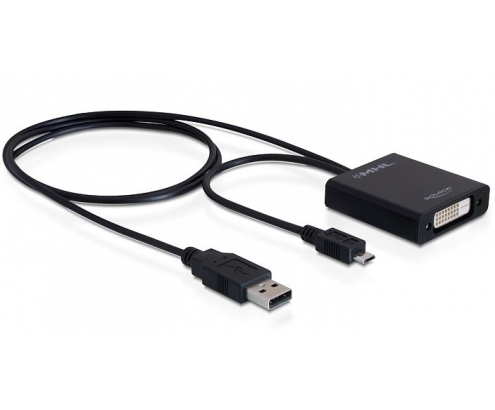 DeLOCK MHL/USB-A DVI 24+1 Negro